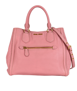 Shopping Tote, Leather, Pink, 37, S, 2*